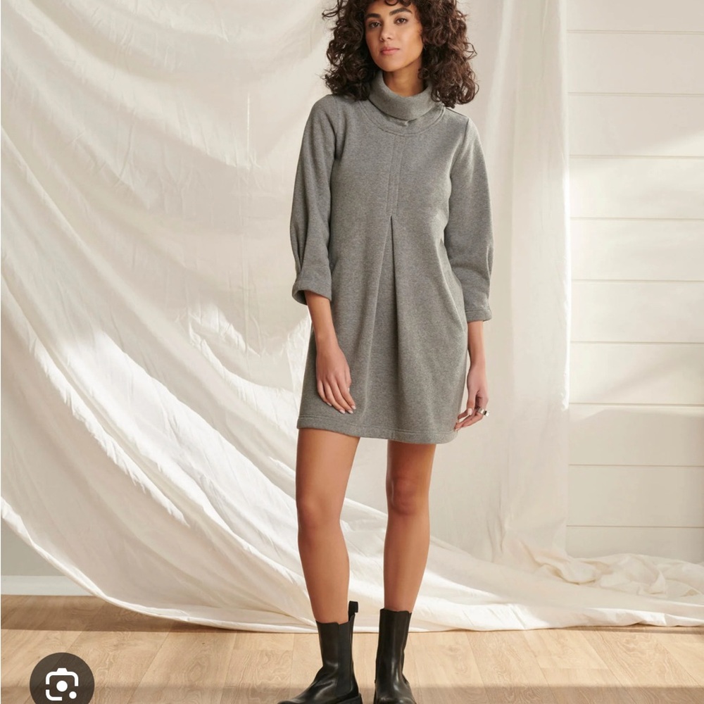 Gray Turtleneck Dress